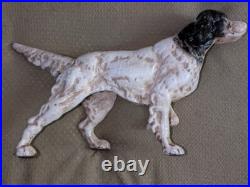 Antique Cast Iron Hubley Setter Pointer Dog Door Stop Original Paint 14.5