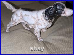 Antique Cast Iron Hubley Setter Pointer Dog Door Stop Original Paint 14.5