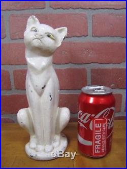 Antique Cast Iron Hubley Sitting Cat Tilted Head Doorstop Decorative Art Statue