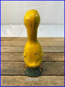 Antique Cast Iron Hubley Yellow Duck Doorstop Paperweight