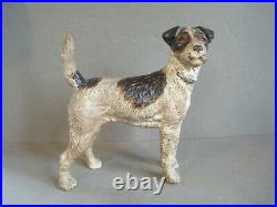 Antique Cast Iron Hubley no. 279 Wire Haired Fox Terrier Dog Door Stop