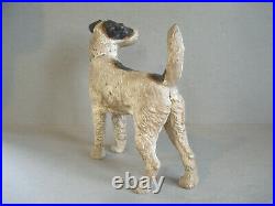Antique Cast Iron Hubley no. 279 Wire Haired Fox Terrier Dog Door Stop