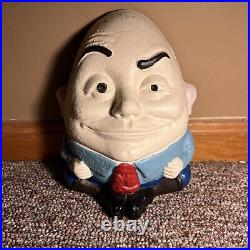 Antique Cast Iron Humpty Dumpty Door Stop In Amazing Condition Early 1900's