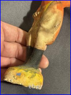 Antique Cast Iron Huntsman Fox Hunting Equestrian Door Stop great surface