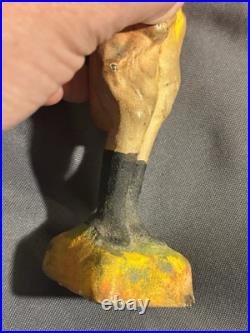 Antique Cast Iron Huntsman Fox Hunting Equestrian Door Stop great surface