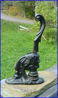Antique Cast Iron Lion's Head Notary Seal State of Vermont A Great Doorstop