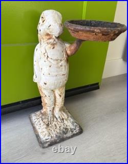 Antique Cast Iron Metal BUNNY RABBIT Statue Door Stop Garden Yard Decor 14 RARE