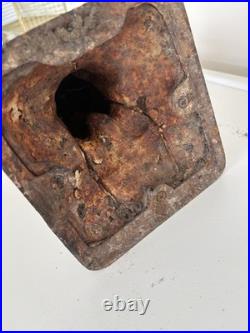 Antique Cast Iron Metal BUNNY RABBIT Statue Door Stop Garden Yard Decor 14 RARE