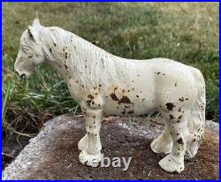 Antique Cast Iron Metal Farm Horse Old Western Stable Heavy Solid Doorstop Art