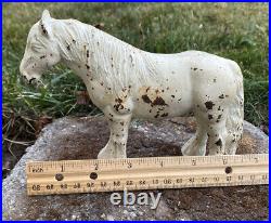 Antique Cast Iron Metal Farm Horse Old Western Stable Heavy Solid Doorstop Art