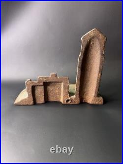 Antique Cast Iron Nautical Figural Doorstop Lighthouse & Keeper's Seaside Home