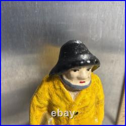 Antique Cast Iron Old Salt Fisherman 6-1/2 Heavy