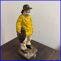 Antique Cast Iron Old Salt Nautical Sailor Fisherman Doorstop