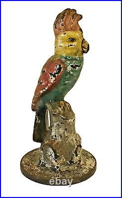 Antique Cast Iron Parrot Door Stop Albany Foundry Company ca 1924