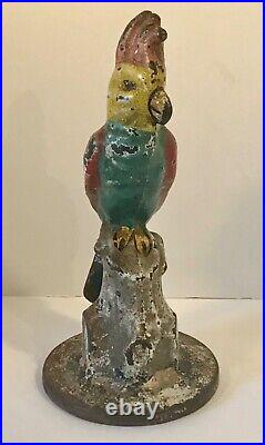 Antique Cast Iron Parrot Door Stop Albany Foundry Company ca 1924