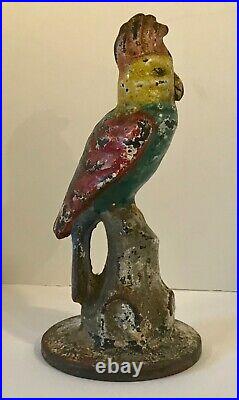 Antique Cast Iron Parrot Door Stop Albany Foundry Company ca 1924