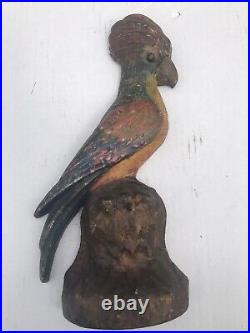 Antique Cast Iron Parrot Doorstop