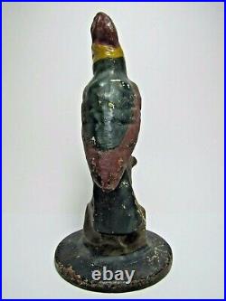 Antique Cast Iron Parrot Doorstop Decorative Arts Bird Figural Statue Door Stop