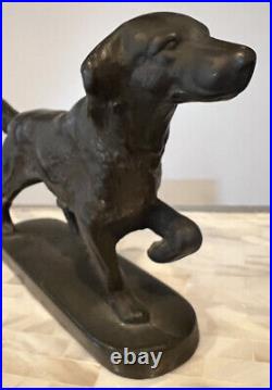 Antique Cast Iron Pointer English Setter Hunting Dog Doorstop Bookend