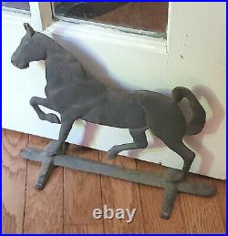 Antique Cast Iron Prancing Stallion Door Stop. Primitive Door Stop Orig Patina