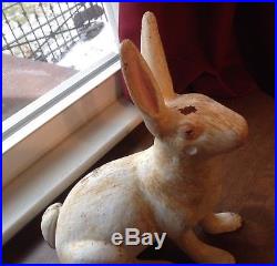 Antique Cast Iron Rabbit Doorstop Yard Art large heavy full size bunny No Reserv