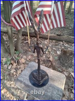 Antique Cast Iron Rabbit Statue Doorstop