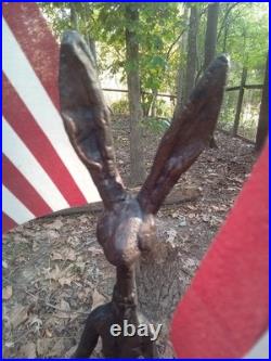 Antique Cast Iron Rabbit Statue Doorstop