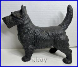 Antique Cast Iron Scottie Terrier Dog Hubley Doorstop 1930's