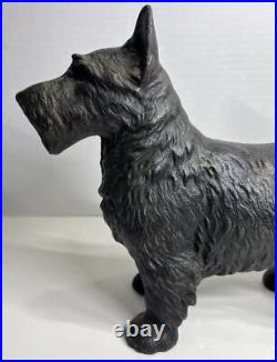 Antique Cast Iron Scottie Terrier Dog Hubley Doorstop 1930's