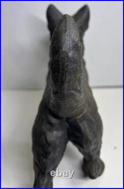 Antique Cast Iron Scottie Terrier Dog Hubley Doorstop 1930's