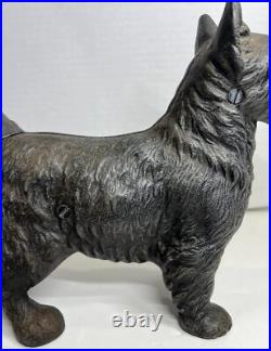 Antique Cast Iron Scottie Terrier Dog Hubley Doorstop 1930's
