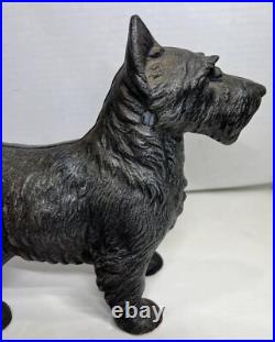 Antique Cast Iron Scottie Terrier Dog Hubley Doorstop 1930's