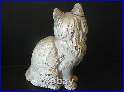 Antique Cast Iron Seated Cat Heavy Doorstop Statue Possibly Hubley Nice Patina
