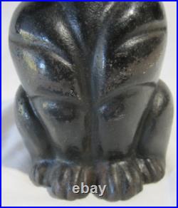 Antique Cast Iron Sitting Black Cat Doorstop Hubley/Albany Green Glass Eyes 7 Antique Cast Iron Sitting Black Cat Doorstop Hubley/Albany Green Glass Eyes 7