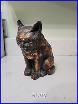 Antique Cast Iron Sitting Cat Doorstop Figurine