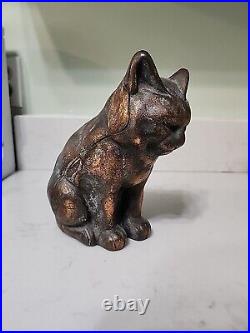 Antique Cast Iron Sitting Cat Doorstop Figurine