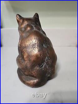 Antique Cast Iron Sitting Cat Doorstop Figurine