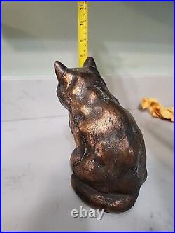 Antique Cast Iron Sitting Cat Doorstop Figurine