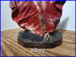 Antique Cast Iron Spanish Girl With Fan Doorstop Original Paint Antique Cast Iron Spanish Girl With Fan Doorstop Original Paint