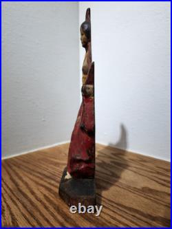 Antique Cast Iron Spanish Girl With Fan Doorstop Original Paint Antique Cast Iron Spanish Girl With Fan Doorstop Original Paint
