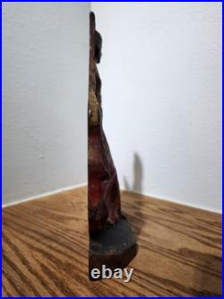 Antique Cast Iron Spanish Girl With Fan Doorstop Original Paint Antique Cast Iron Spanish Girl With Fan Doorstop Original Paint