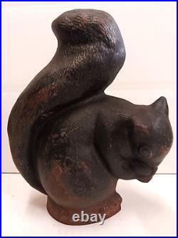 Antique Cast Iron Squirrel Eating Nut Doorstop