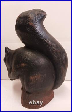 Antique Cast Iron Squirrel Eating Nut Doorstop