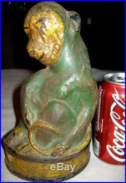Antique Cast Iron Taylor Cook Monkey Ape Zoo Art Deco Statue Doorstop Hubley Toy