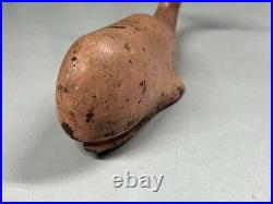 Antique Cast Iron Whale Doorstop Rustic Nautical Design Original Pink Paint