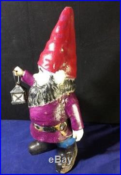 Antique Christmas Cast Iron Spencer Guard Elf Hubley USA Statue Gnome Doorstop