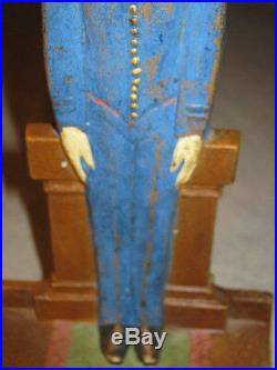 Antique Cjo Judd Cast Iron Hotel Bell Hop Man Art Deco Statue Doorstop # 1244