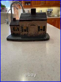 Antique Cottage Cast Iron Doorstop Original Paint 7.5x3x4