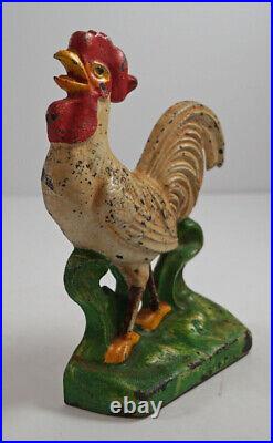 Antique Crowing Rooster Cast Iron Doorstop Farm Barn Chicken Country Americana Antique Crowing Rooster Cast Iron Doorstop Farm Barn Chicken Country Americana