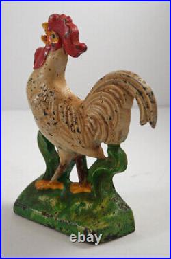 Antique Crowing Rooster Cast Iron Doorstop Farm Barn Chicken Country Americana Antique Crowing Rooster Cast Iron Doorstop Farm Barn Chicken Country Americana